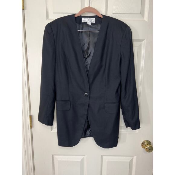 RENA ROWAN for Saville Womens Button 90s Vintage Career Blazer Jacket Size 8 - Picture 1 of 6